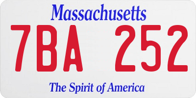 MA license plate 7BA252