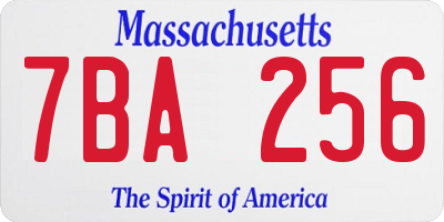 MA license plate 7BA256