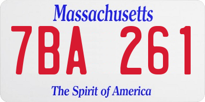 MA license plate 7BA261