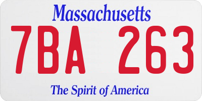 MA license plate 7BA263