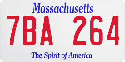 MA license plate 7BA264