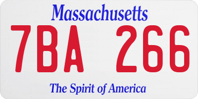 MA license plate 7BA266