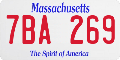 MA license plate 7BA269