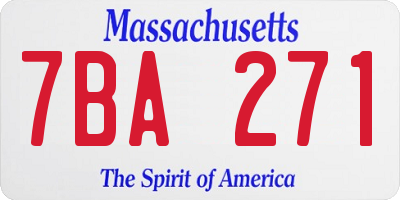 MA license plate 7BA271