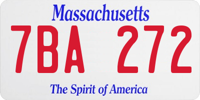 MA license plate 7BA272