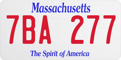 MA license plate 7BA277