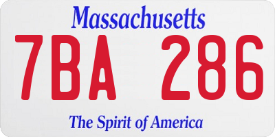 MA license plate 7BA286