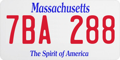 MA license plate 7BA288