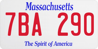MA license plate 7BA290