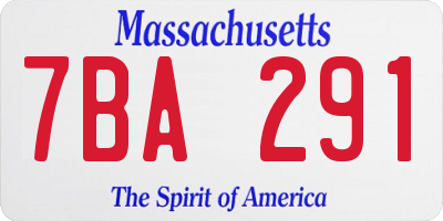 MA license plate 7BA291