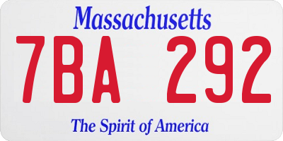 MA license plate 7BA292