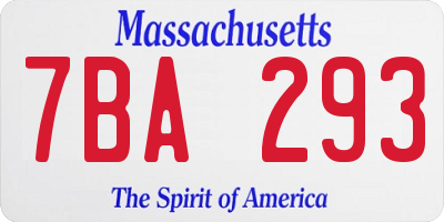 MA license plate 7BA293