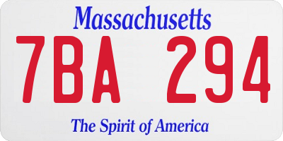 MA license plate 7BA294