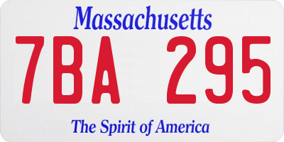 MA license plate 7BA295