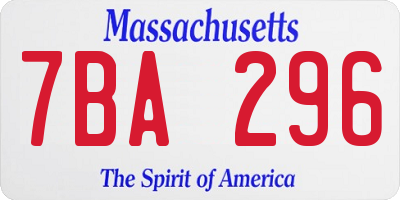 MA license plate 7BA296