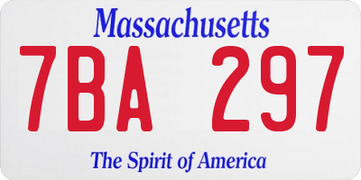 MA license plate 7BA297
