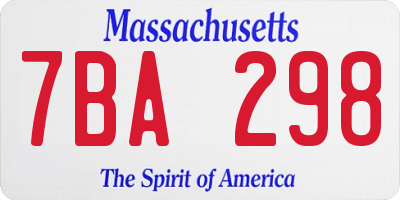 MA license plate 7BA298