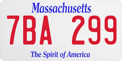 MA license plate 7BA299