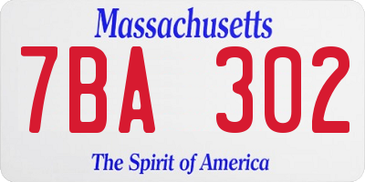 MA license plate 7BA302