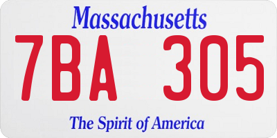 MA license plate 7BA305