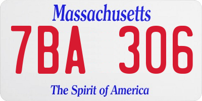MA license plate 7BA306