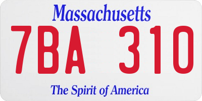 MA license plate 7BA310