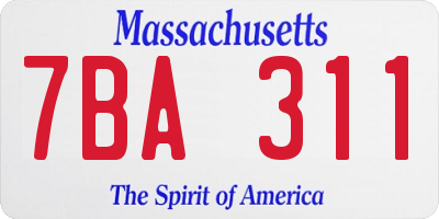 MA license plate 7BA311