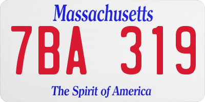 MA license plate 7BA319