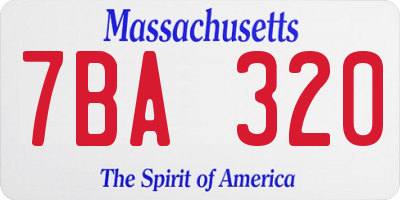 MA license plate 7BA320