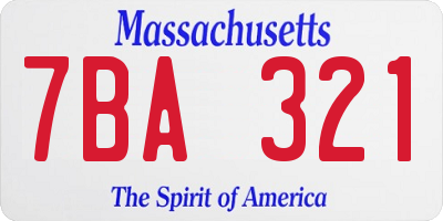MA license plate 7BA321