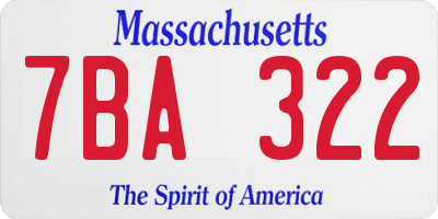 MA license plate 7BA322