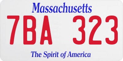 MA license plate 7BA323