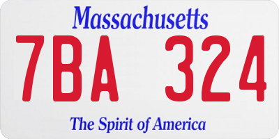 MA license plate 7BA324