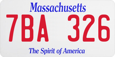 MA license plate 7BA326