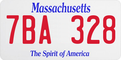MA license plate 7BA328