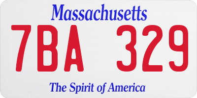 MA license plate 7BA329