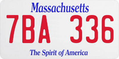 MA license plate 7BA336