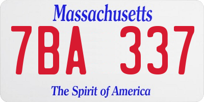 MA license plate 7BA337