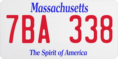 MA license plate 7BA338