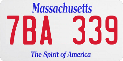 MA license plate 7BA339