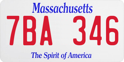 MA license plate 7BA346