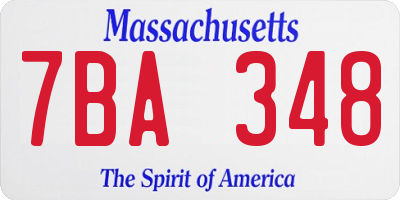 MA license plate 7BA348