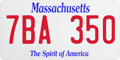 MA license plate 7BA350