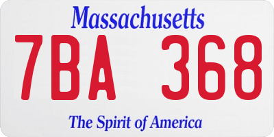 MA license plate 7BA368