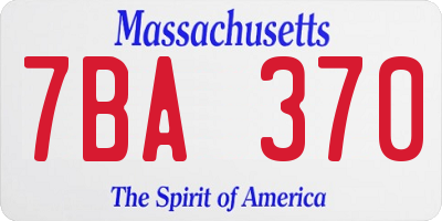 MA license plate 7BA370