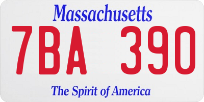 MA license plate 7BA390