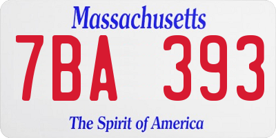 MA license plate 7BA393