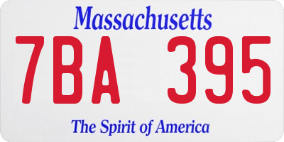 MA license plate 7BA395