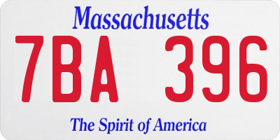 MA license plate 7BA396