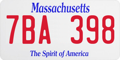 MA license plate 7BA398